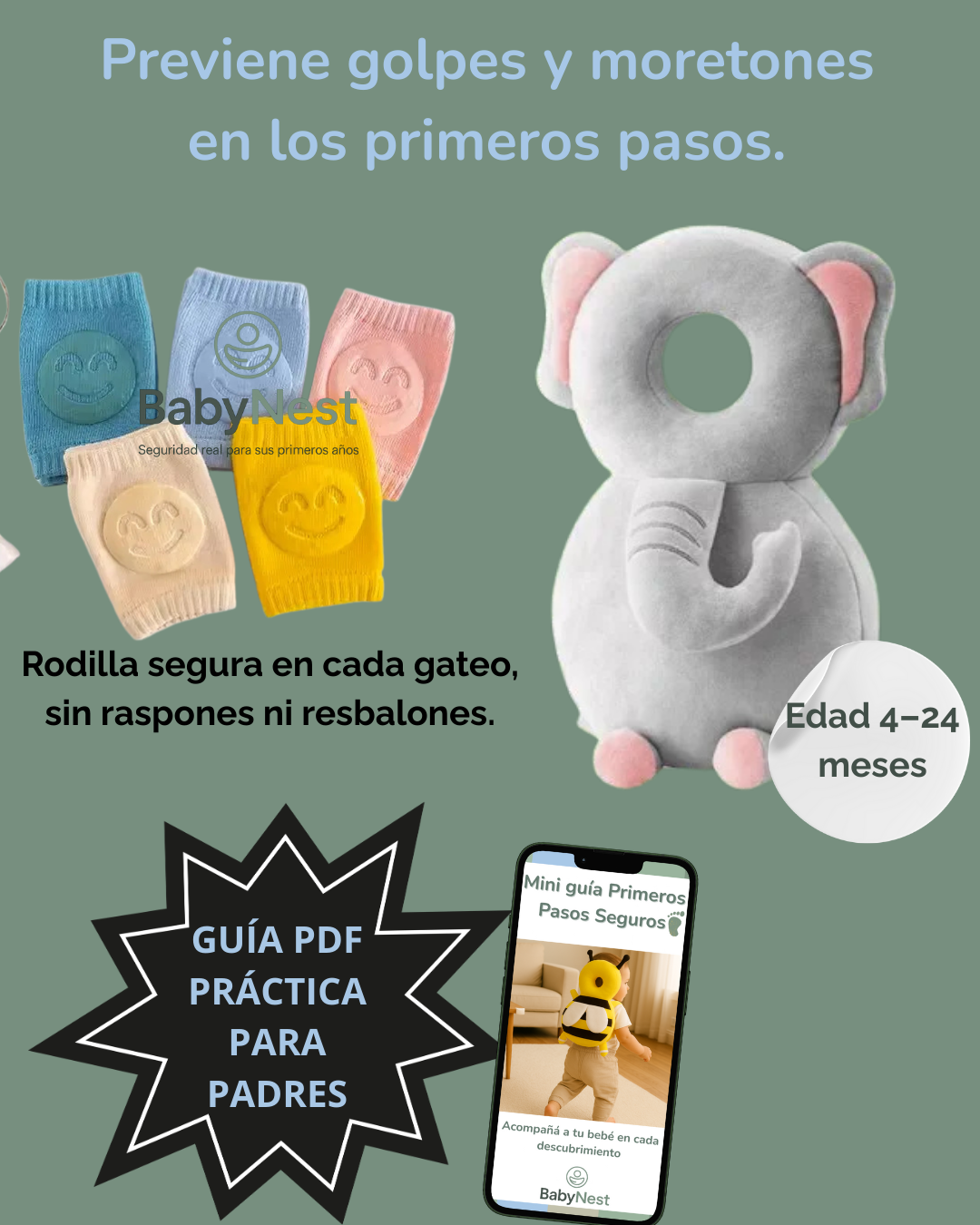 Kit Primeros Pasos Seguros: mochila antigolpes